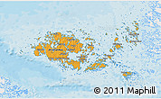 Political 3D Map of Ahvenanmaa, single color outside