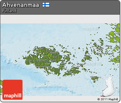 Satellite 3D Map of Ahvenanmaa, physical outside