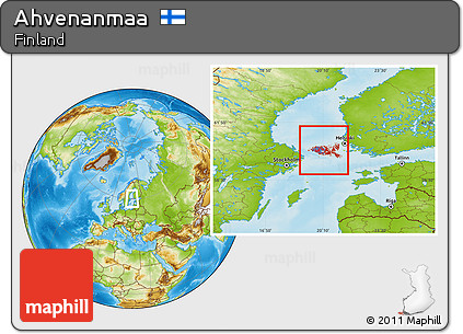 Physical Location Map of Ahvenanmaa