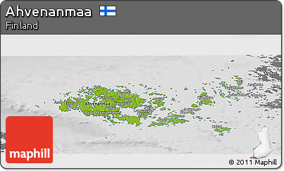 Physical Panoramic Map of Ahvenanmaa, desaturated