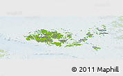 Physical Panoramic Map of Ahvenanmaa, lighten