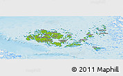 Physical Panoramic Map of Ahvenanmaa, single color outside