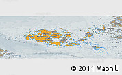 Political Panoramic Map of Ahvenanmaa, semi-desaturated