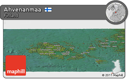 Satellite Panoramic Map of Ahvenanmaa