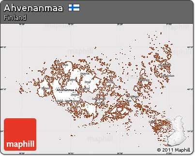 Classic Style Simple Map of Ahvenanmaa, cropped outside