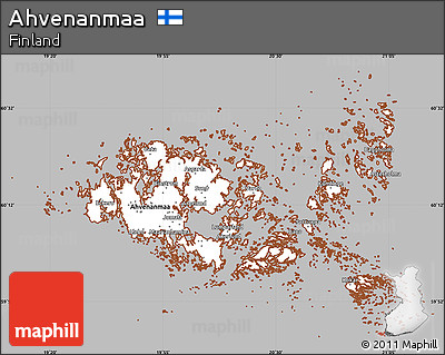 Gray Simple Map of Ahvenanmaa, cropped outside
