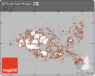 Gray Simple Map of Ahvenanmaa, cropped outside
