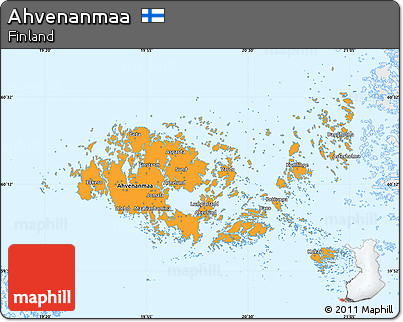 Political Simple Map of Ahvenanmaa, single color outside