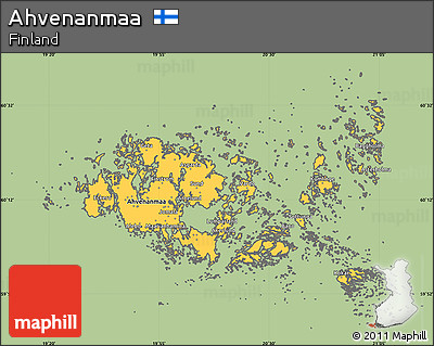 Savanna Style Simple Map of Ahvenanmaa, cropped outside