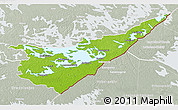 Physical 3D Map of Etelä-Karjala, lighten, semi-desaturated