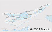 Silver Style 3D Map of Etelä-Karjala, single color outside