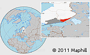 Gray Location Map of Etelä-Karjala, highlighted country, highlighted parent region