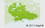 Physical 3D Map of Kymenlaakso, lighten