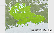 Physical 3D Map of Kymenlaakso, semi-desaturated