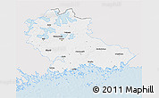 Silver Style 3D Map of Kymenlaakso, single color outside