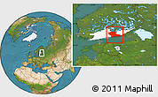 Satellite Location Map of Kymenlaakso, highlighted parent region