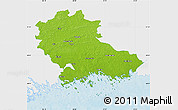 Physical Map of Kymenlaakso, single color outside