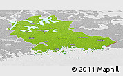 Physical Panoramic Map of Kymenlaakso, lighten, desaturated