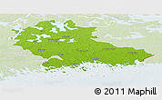 Physical Panoramic Map of Kymenlaakso, lighten