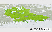 Physical Panoramic Map of Kymenlaakso, lighten, semi-desaturated