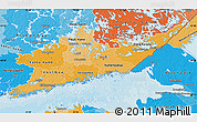 Political Shades Map of Etelä-Suomi