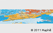 Political Shades Panoramic Map of Etelä-Suomi