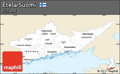 Classic Style Simple Map of Etelä-Suomi, single color outside