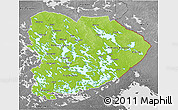 Physical 3D Map of Itä-Suomi, desaturated
