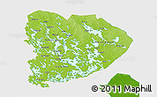 Physical 3D Map of Itä-Suomi, single color outside