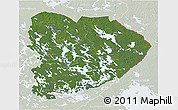 Satellite 3D Map of Itä-Suomi, lighten