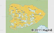 Savanna Style 3D Map of Itä-Suomi, single color outside