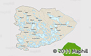 Shaded Relief 3D Map of Itä-Suomi, single color outside