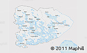 Silver Style 3D Map of Itä-Suomi, single color outside
