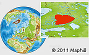 Physical Location Map of Itä-Suomi