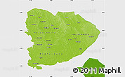 Physical Map of Itä-Suomi, single color outside