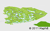 Physical Panoramic Map of Itä-Suomi, single color outside