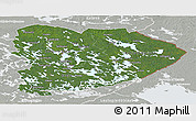 Satellite Panoramic Map of Itä-Suomi, lighten, semi-desaturated