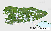 Satellite Panoramic Map of Itä-Suomi, single color outside