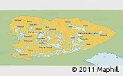 Savanna Style Panoramic Map of Itä-Suomi, single color outside