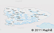 Silver Style Panoramic Map of Itä-Suomi, single color outside
