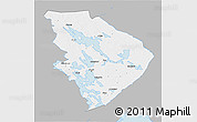Gray 3D Map of Pohjois-Karjala, single color outside