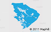 Political 3D Map of Pohjois-Karjala, single color outside