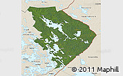 Satellite 3D Map of Pohjois-Karjala, shaded relief outside