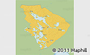 Savanna Style 3D Map of Pohjois-Karjala, single color outside