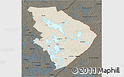 Shaded Relief 3D Map of Pohjois-Karjala, darken