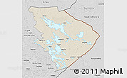 Shaded Relief 3D Map of Pohjois-Karjala, desaturated