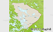 Shaded Relief 3D Map of Pohjois-Karjala, physical outside
