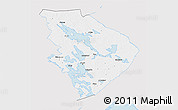 Silver Style 3D Map of Pohjois-Karjala, single color outside
