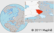 Gray Location Map of Pohjois-Karjala, highlighted country