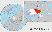 Gray Location Map of Pohjois-Karjala, highlighted parent region